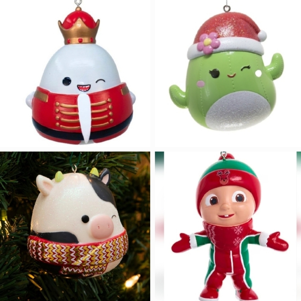 4 Squishmallows Christmas Tree Ornaments By Kurt Adler